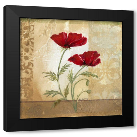 Red Poppies I Black Modern Wood Framed Art Print by Cuozzo, Marianne D.