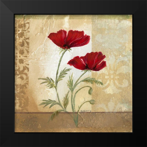 Red Poppies I Black Modern Wood Framed Art Print by Cuozzo, Marianne D.