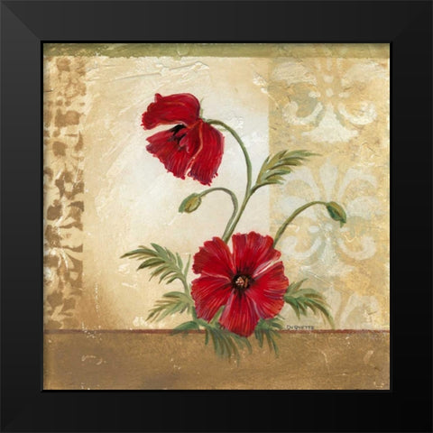 Red Poppies II Black Modern Wood Framed Art Print by Cuozzo, Marianne D.