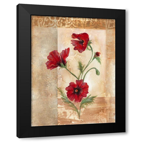 Red Poppies III Black Modern Wood Framed Art Print with Double Matting by Cuozzo, Marianne D.