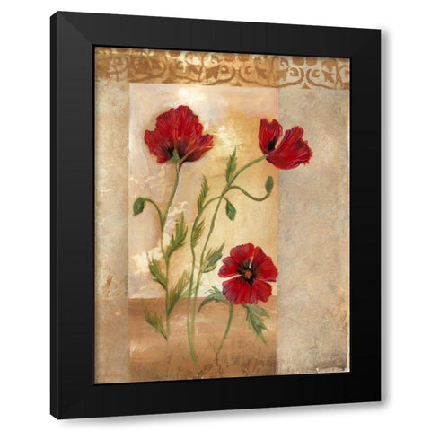 Red Poppies IV Black Modern Wood Framed Art Print with Double Matting by Cuozzo, Marianne D.