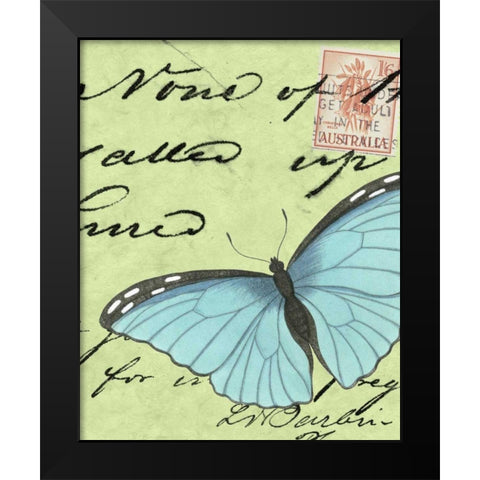 Le Papillon Script III Black Modern Wood Framed Art Print by Vision Studio