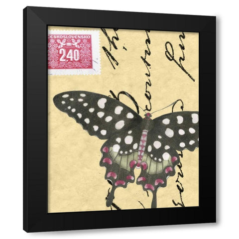 Le Papillon Script IV Black Modern Wood Framed Art Print by Vision Studio