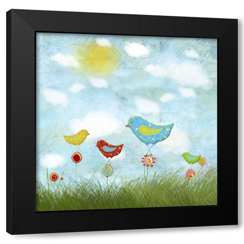 Bird Land Black Modern Wood Framed Art Print by Blixt, Ingrid