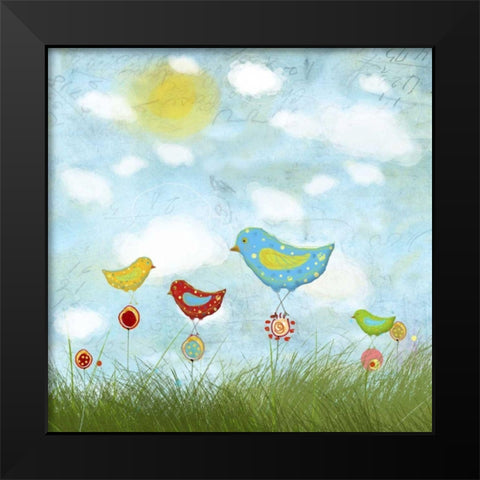 Bird Land Black Modern Wood Framed Art Print by Blixt, Ingrid