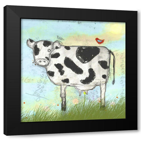 Moo Land Black Modern Wood Framed Art Print with Double Matting by Blixt, Ingrid