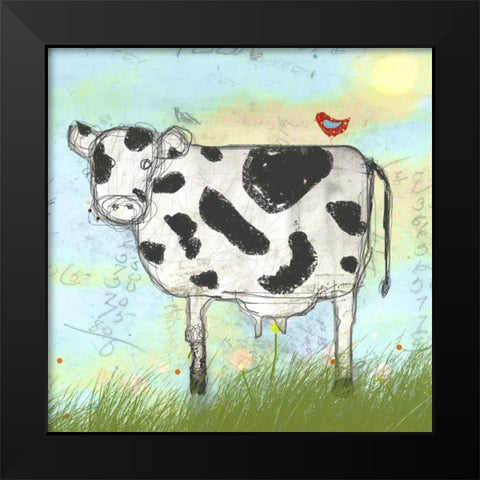 Moo Land Black Modern Wood Framed Art Print by Blixt, Ingrid