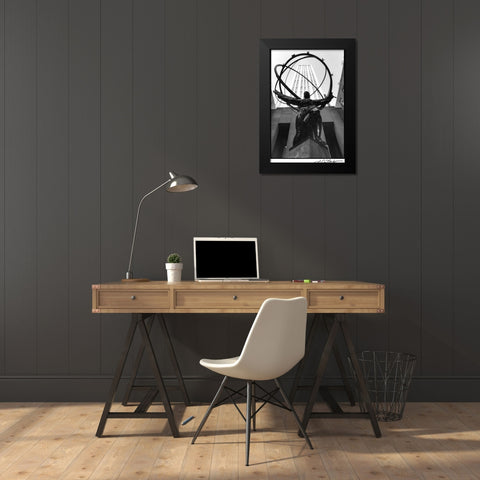 Atlas at Rockefeller Center Black Modern Wood Framed Art Print by DeNardo, Laura