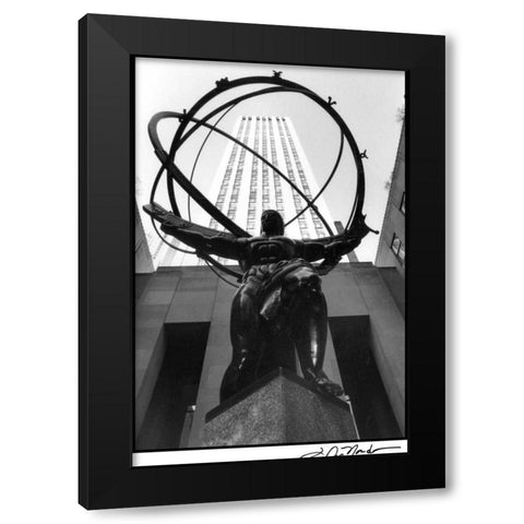 Atlas at Rockefeller Center Black Modern Wood Framed Art Print with Double Matting by DeNardo, Laura