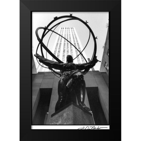 Atlas at Rockefeller Center Black Modern Wood Framed Art Print by DeNardo, Laura