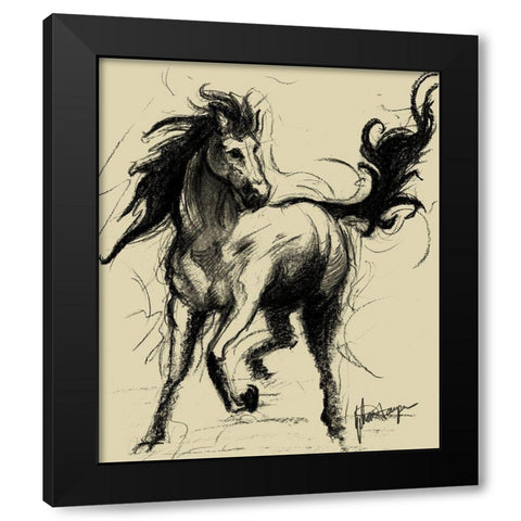 Midnight on Khaki Black Modern Wood Framed Art Print with Double Matting by Harper, Ethan