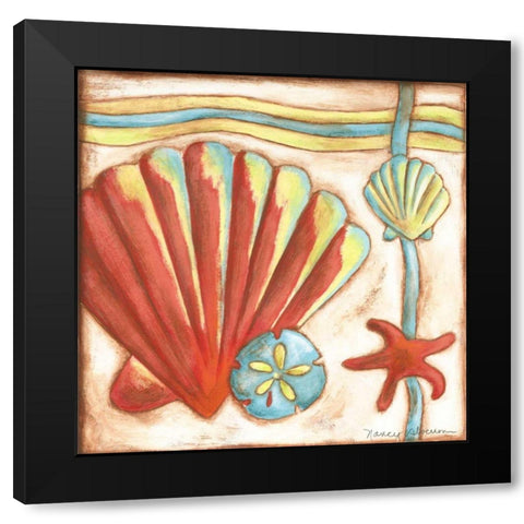 Pop Shells II Black Modern Wood Framed Art Print by Slocum, Nancy
