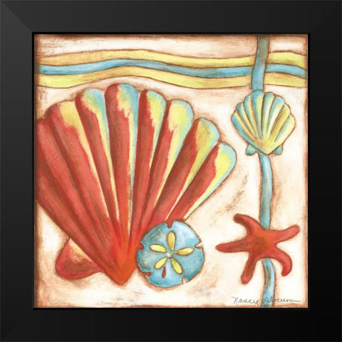 Pop Shells II Black Modern Wood Framed Art Print by Slocum, Nancy