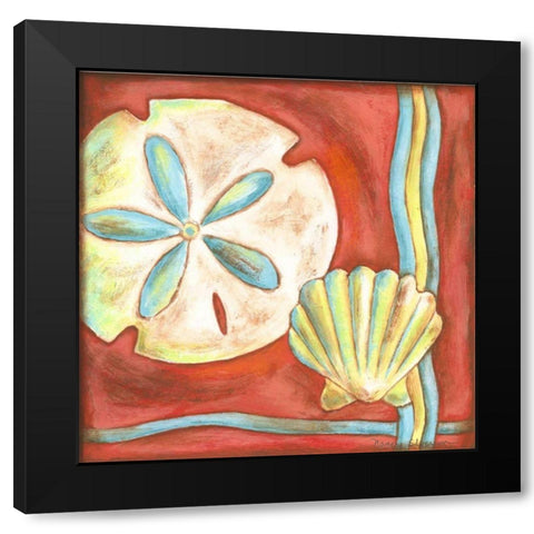 Pop Shells IV Black Modern Wood Framed Art Print with Double Matting by Slocum, Nancy