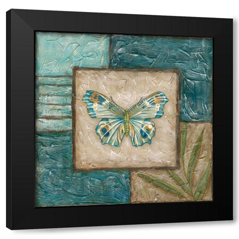 Large Butterfly Montage II Black Modern Wood Framed Art Print with Double Matting by Zarris, Chariklia