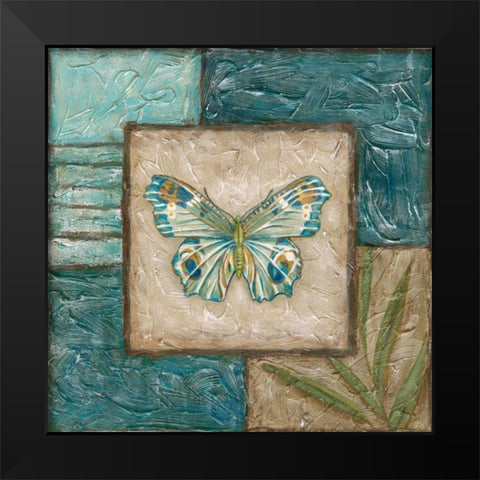 Large Butterfly Montage II Black Modern Wood Framed Art Print by Zarris, Chariklia