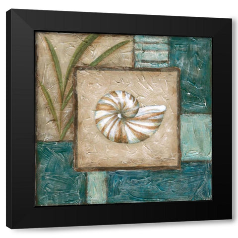 Large Shell Montage I Black Modern Wood Framed Art Print with Double Matting by Zarris, Chariklia