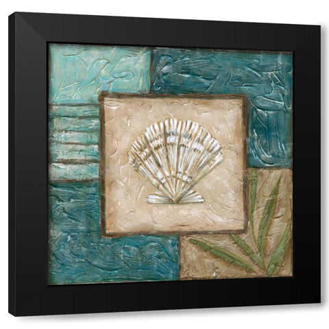 Large Shell Montage II Black Modern Wood Framed Art Print with Double Matting by Zarris, Chariklia
