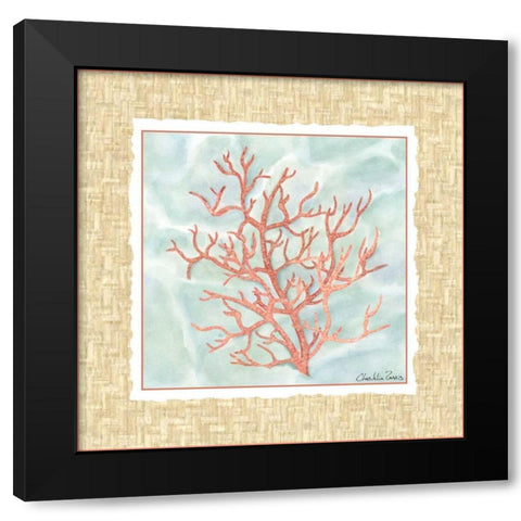 Ocean Coral Black Modern Wood Framed Art Print with Double Matting by Zarris, Chariklia