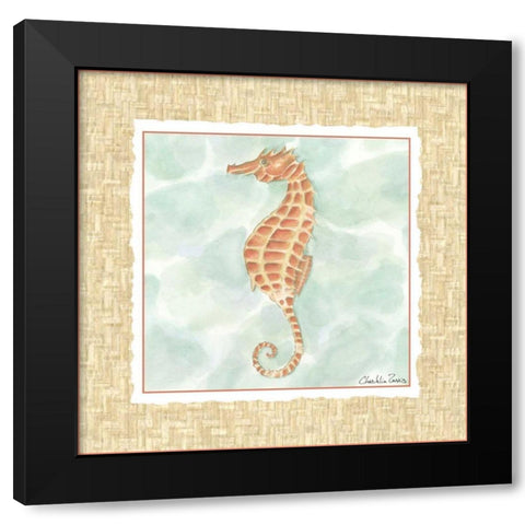 Ocean Seahorse Black Modern Wood Framed Art Print with Double Matting by Zarris, Chariklia