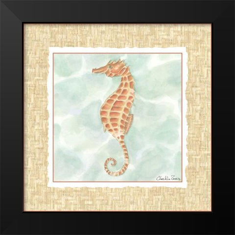 Ocean Seahorse Black Modern Wood Framed Art Print by Zarris, Chariklia