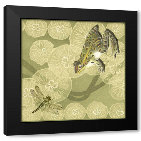 Frog Fable II Black Modern Wood Framed Art Print by Vision Studio