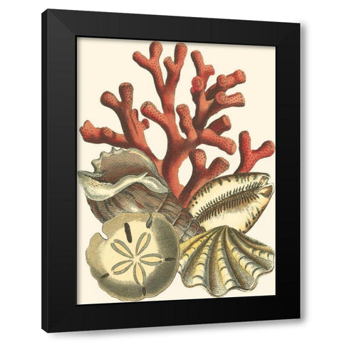 Small Coral Medley II Black Modern Wood Framed Art Print by Vision Studio