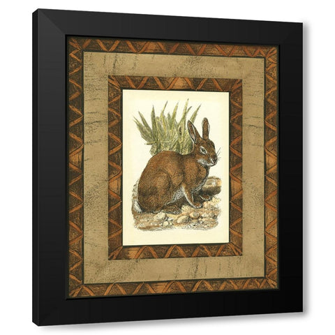 Custom Rustic Rabbit (A) Black Modern Wood Framed Art Print with Double Matting by Vision Studio