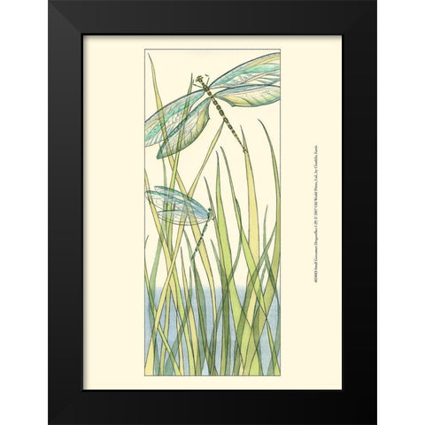 Small Gossamer Dragonflies I Black Modern Wood Framed Art Print by Zarris, Chariklia