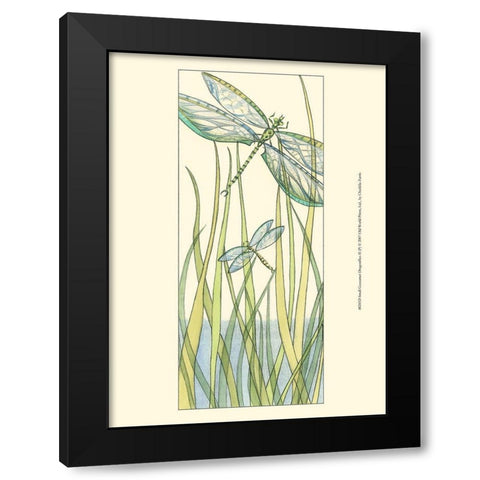 Small Gossamer Dragonflies II Black Modern Wood Framed Art Print by Zarris, Chariklia