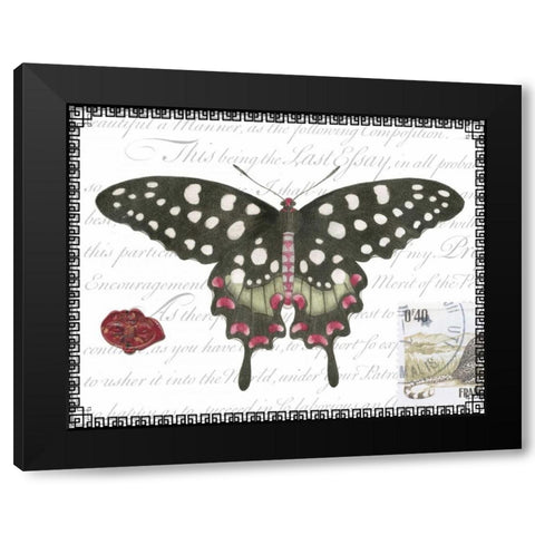 Butterfly Prose V Black Modern Wood Framed Art Print with Double Matting by Vision Studio