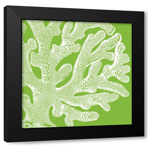 Saturated Coral II Black Modern Wood Framed Art Print by Vision Studio