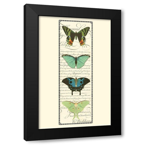 Small Butterfly Prose Panel II (P) Black Modern Wood Framed Art Print with Double Matting by Vision Studio