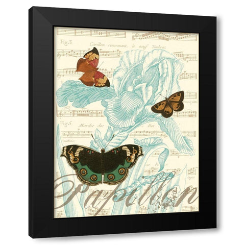 Papillon Melange III Black Modern Wood Framed Art Print by Vision Studio