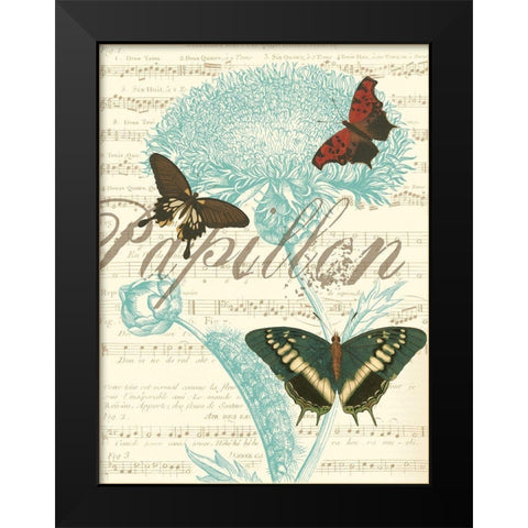 Papillon Melange IV Black Modern Wood Framed Art Print by Vision Studio