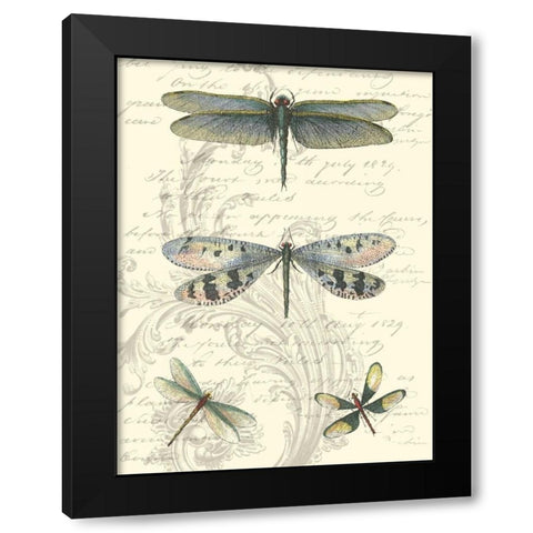 Dragonfly Delight II Black Modern Wood Framed Art Print by Vision Studio