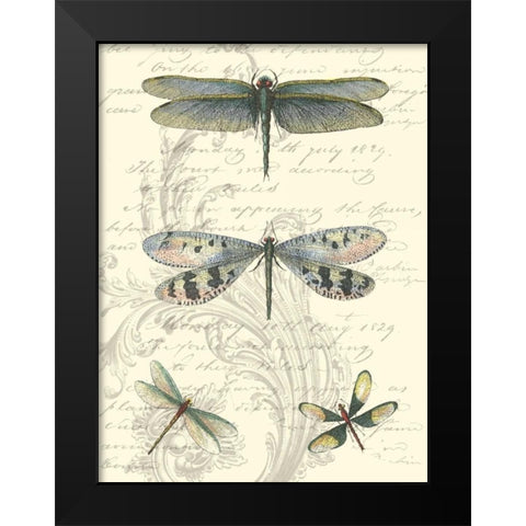 Dragonfly Delight II Black Modern Wood Framed Art Print by Vision Studio