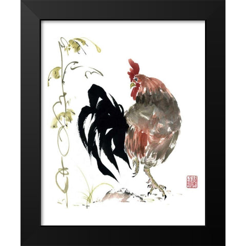 Ruler of the Roost Black Modern Wood Framed Art Print by Parker, Nan Rae