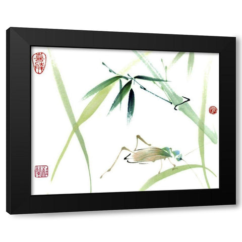 Cricket Black Modern Wood Framed Art Print with Double Matting by Parker, Nan Rae