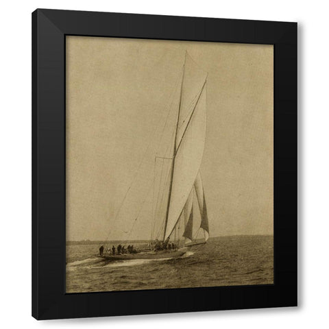 Racing Yachts I Black Modern Wood Framed Art Print by Vision Studio