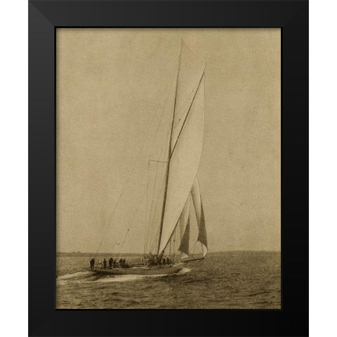 Racing Yachts I Black Modern Wood Framed Art Print by Vision Studio