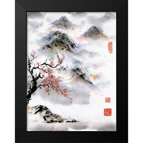 Searching Black Modern Wood Framed Art Print by Rae, Nan