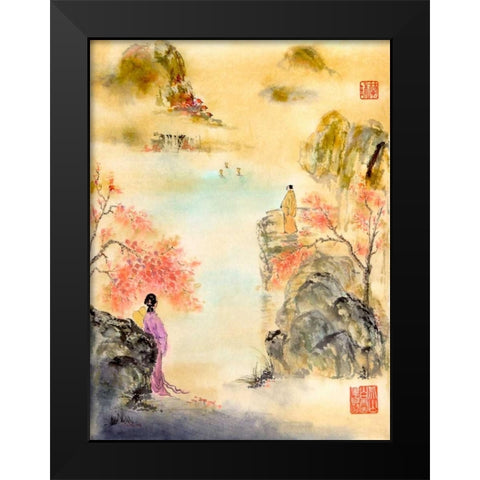 So Near... So Far Black Modern Wood Framed Art Print by Rae, Nan