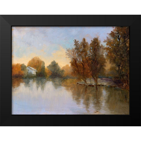 Lake of Peaceful Dreams Black Modern Wood Framed Art Print by Weber, Mary Jean