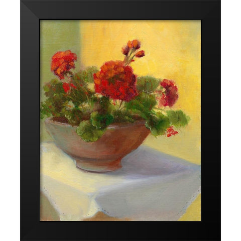 Tuscan Geraniums Black Modern Wood Framed Art Print by Weber, Mary Jean