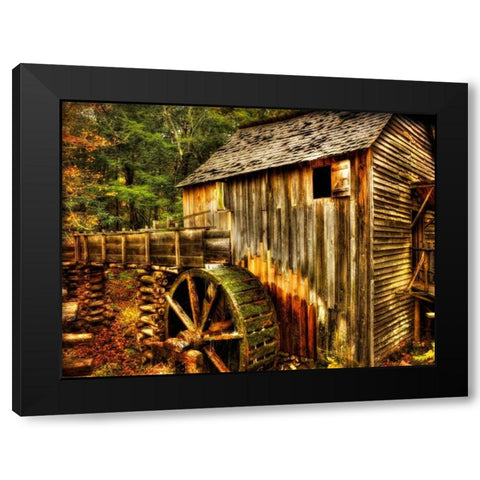 Water Wheel Black Modern Wood Framed Art Print with Double Matting by Head, Danny
