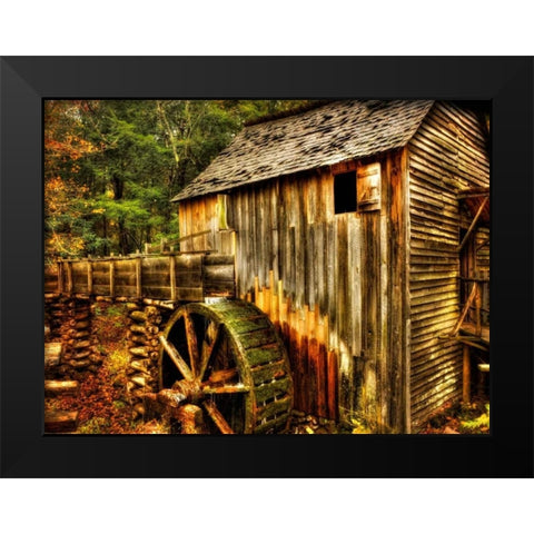Water Wheel Black Modern Wood Framed Art Print by Head, Danny