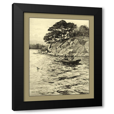 On the River I Black Modern Wood Framed Art Print with Double Matting by Briggs, Ernest