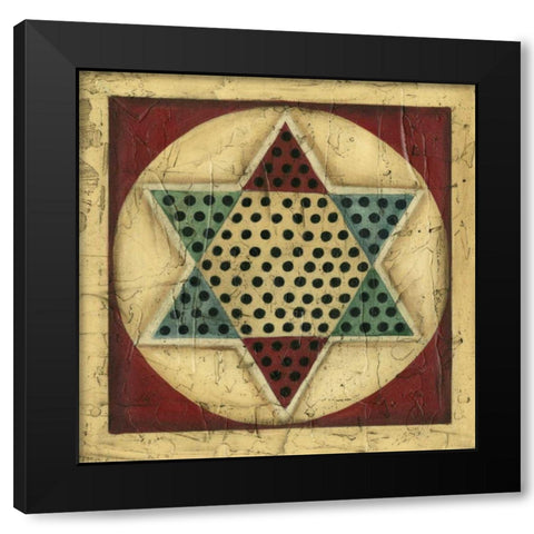 Antique Chinese Checkers Black Modern Wood Framed Art Print by Harper, Ethan