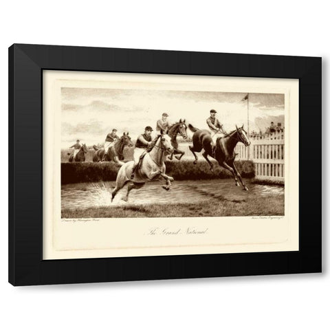The Grand National Black Modern Wood Framed Art Print by Bird, Harington